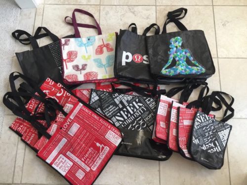 Lululemon Reusable Bags Eco Tote Yoga Gym Shopping Lot of 15