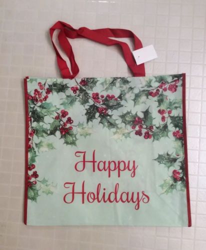 NEW Christmas “Happy Holidays” Shopping Bag Reusable Tote Marshalls HomeGoods