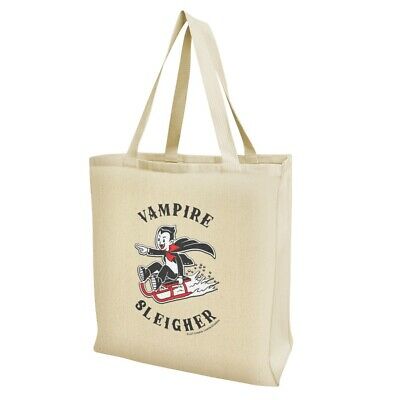 Vampire Sleigher Slayer Funny Humor Grocery Travel Reusable Tote Bag