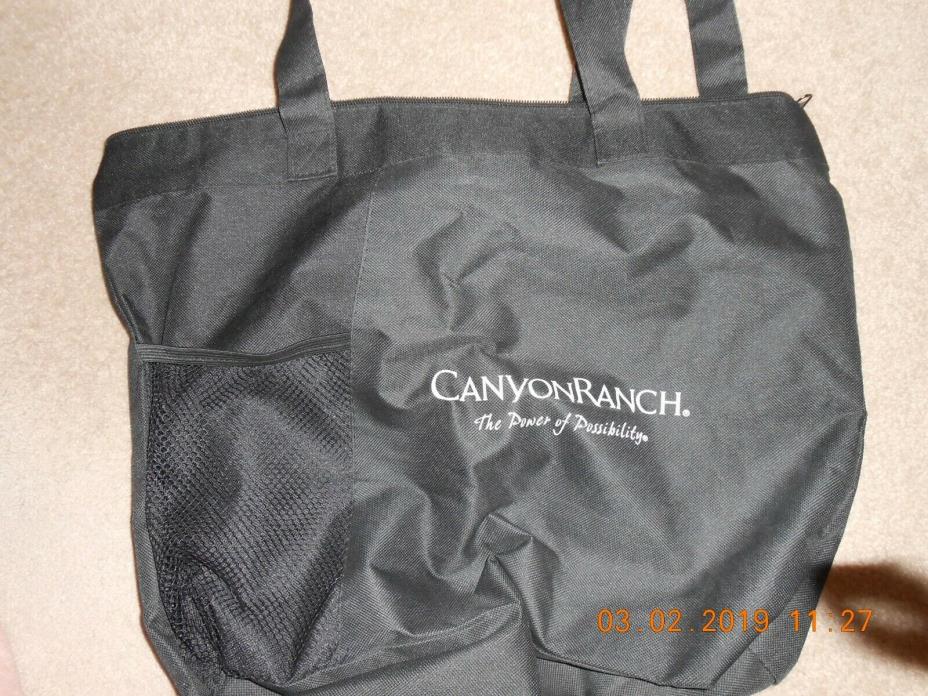 CANYON RANCH LINED ZIPPERED BLACK SHOPPING TOTE BAG  THE POWER OF POSSIBILITY