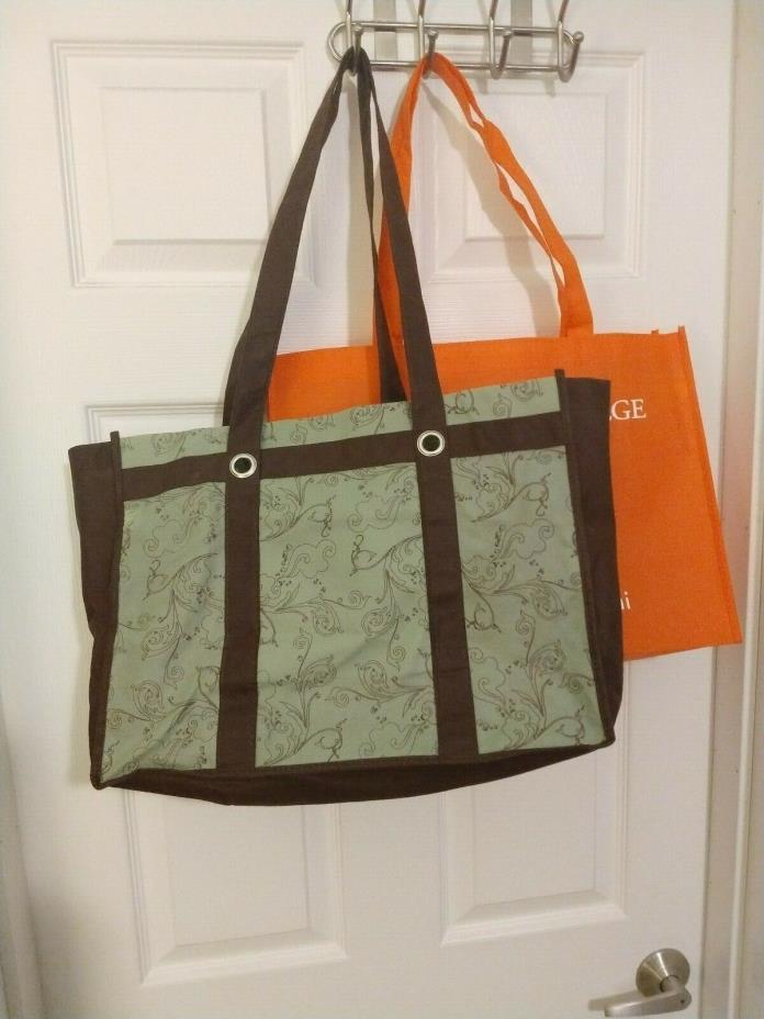Set of 2 Fabric Tote Bags Grocery Large