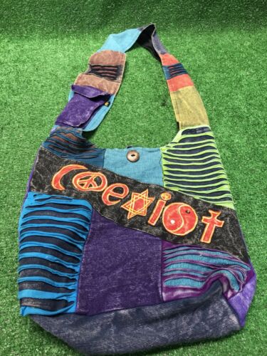 Coexist Multi-Faith Rare Cross Body Boho Hippie Satchel Messenger Bag Sling