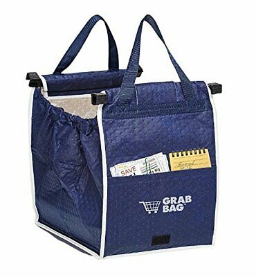 Insulated Reusable Grab Bag Grocery Shopping Tote Hot Cold Hold 40LB Clip Cart
