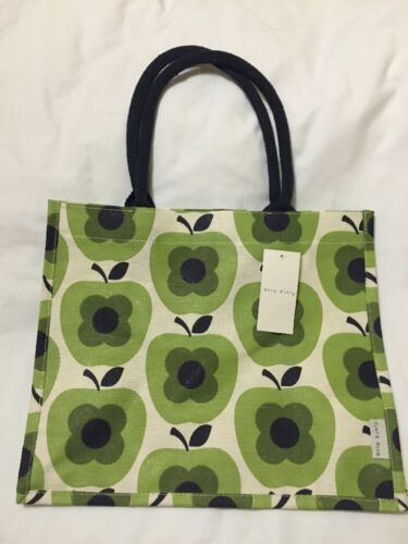 Orla Kiely Apple Abacus Flower Tote Bag Tesco 2016 Shadow White Gift Green Jute