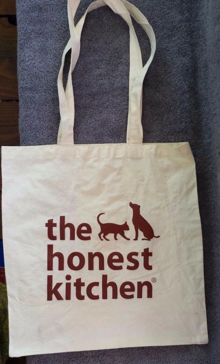 Honest Kitchen Animal Food Tote Shopping Burlap Bag Beige with Dogs & Cats