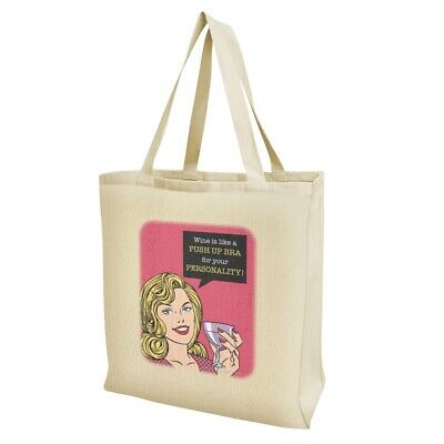Wine Like Push Up Bra Your Personality Grocery Travel Reusable Tote Bag