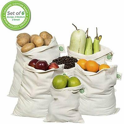 Reusable Grocery Bags Produce Cotton Washable - Organic Vegetable Cloth With Set