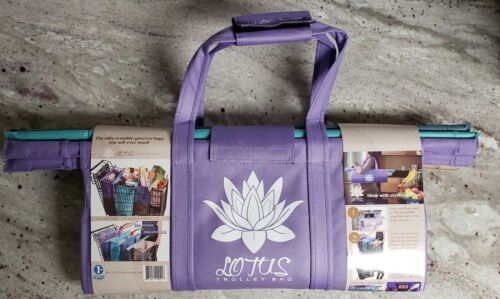 Lotus Trolley Bags -w/ LRG COOLER Bag  Egg/Wine holder! Reusable Grocery Cart