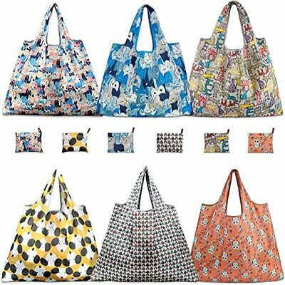 Reusable Grocery Bags Bags, 6 Pack Eco Friendly Large Foldable Tote Heavy Duty
