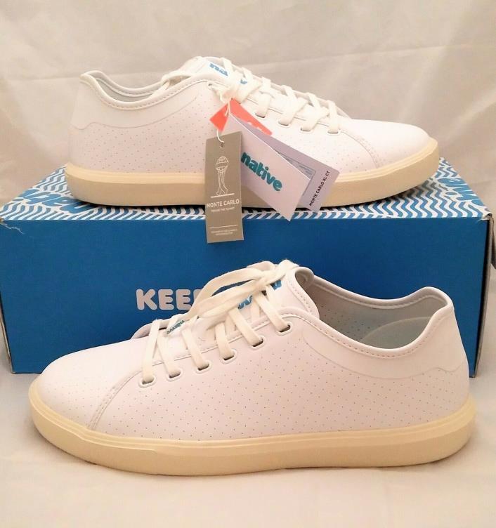 Native Unisex Monte Carlo Low Top Shoes White Size Mens 10 Womens 12 with Box