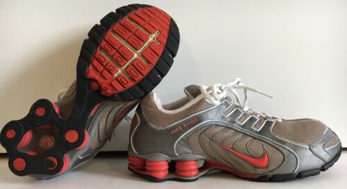 Nike Womens Shox Gray & Red Sz 10 Athletic Shoe 313809-081