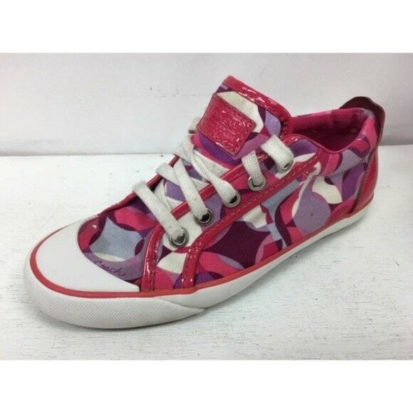 Coach Barrett Pink Purple Poppy C Pattern Shoes Sneakers 5.5B  Such a cute pair