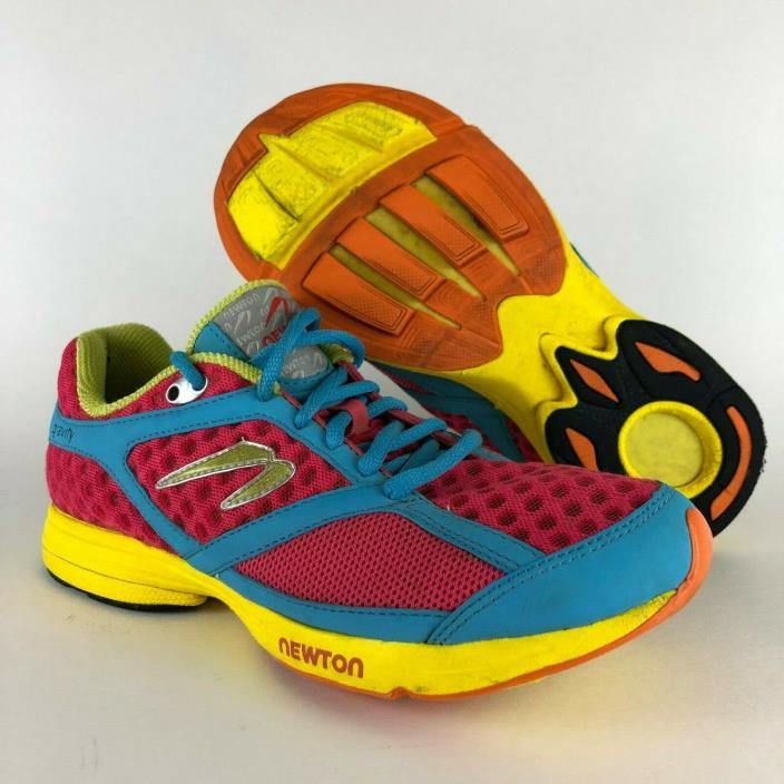 Newton Gravity Running Shoes Sneakers Pink Blue Yellow AF3 Womens Size 7.5