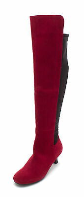 ARRAY Womens Adele Suede Closed Toe Over Knee Fashion Boots, Red/Black, Size 7.0