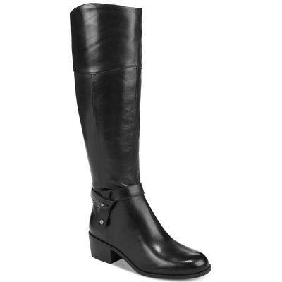 Alfani Womens Berniee Leather Round Toe Knee High Fashion Boots
