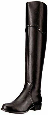 Aerosoles Womens West Side Leather Almond Toe Over Knee, Black Leather, Size 8.5