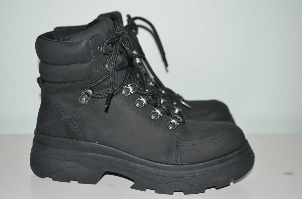 J/Slides Platform Ankle Boot Sz 8 Women Black Hiking Combat Lace up $160 NEW
