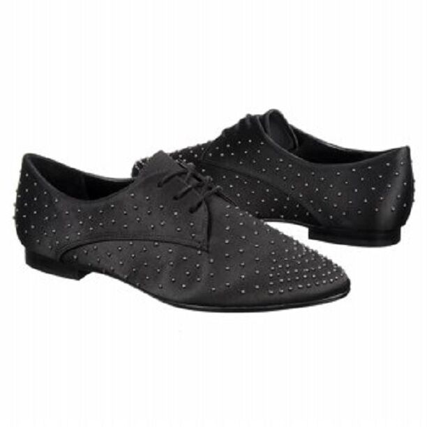 REPORT SIGNATURE Tyler Black Studded Satin Oxford Shoe, Size 7.5