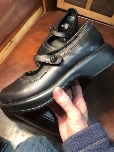 Dansko Women's Black Leather Button Mary Jane Closed Clogs Shoes EU 40 US 9-9.5