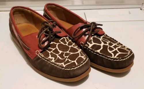 Ariat Womens Moccasin Boat Giraffe Shoes Size 11B