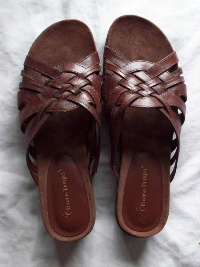 BARE TRAPS Ambar Brown Sandals Slip on Womans Size 8.5 M Nice shoes beach wear