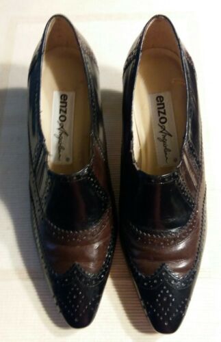 Women's Enzo Angiolini Two Toned Black/Brown Slip On Shoe - Size 7 1/2M