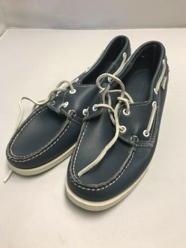 NEW SEBAGO DOCKSIDES BOAT SHOES WOMENS 10 LEATHER FLAT SHOES Blue