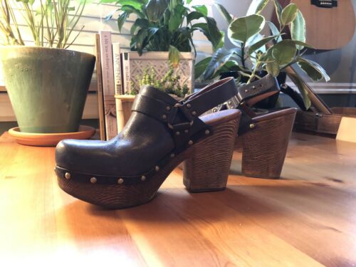 Kork Ease Clogs Size 9/40.5 Teal Blue Wooden Heels