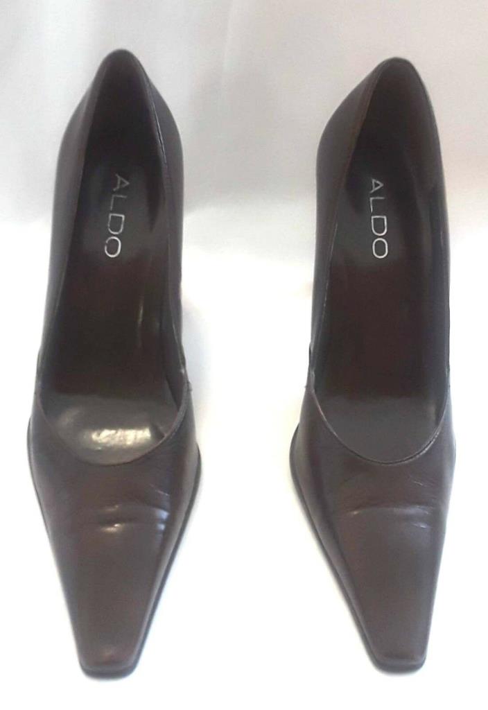 Aldo Womens Sculpted Heel Leather Pumps Shoes Brown Ombre EUR 36 US 6
