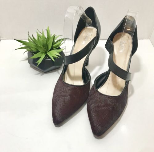 Bar III Edith Women Size 8.5 US Burgundy Pumps High Heels Faux Calf Hair Shoes