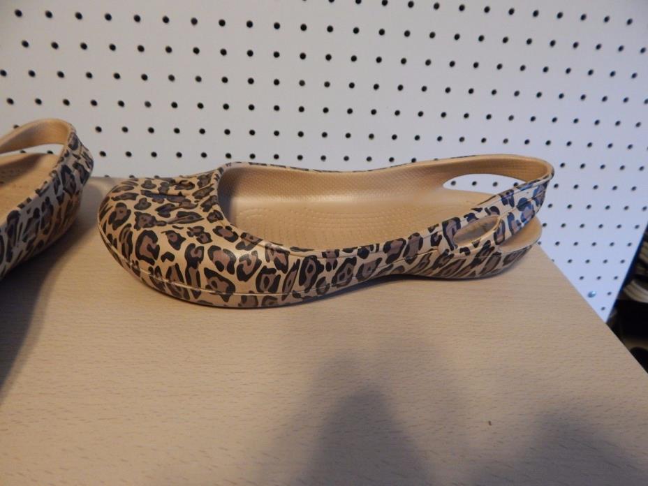 Womens crocs shoes - animal print - size 9