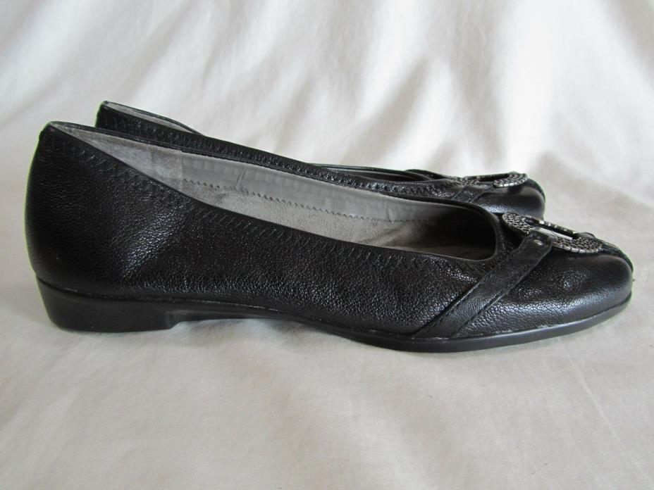 Aerosoles Rebecca Flats Black Leather Women Size 8.5M Memory Foam NWOB (S22)