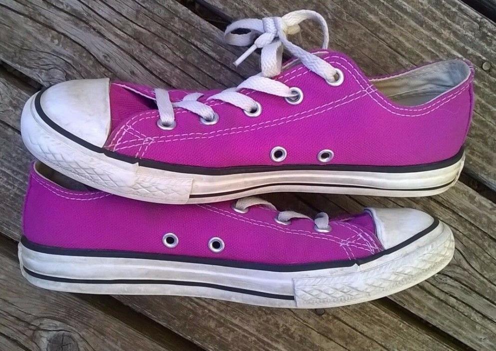 CONVERSE Tennis Shoes Sneakers All Star Girl's Fuchsia EUC! Sz 3 Canvas Low
