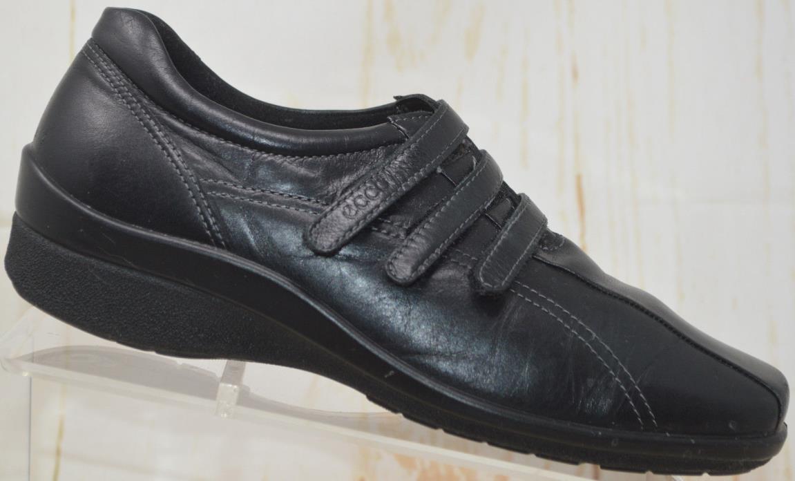 Ecco Women's Black Leather Shade 3 Walking Shoes Sneakers Size 39 8.5 EUC