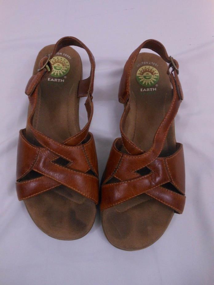 EARTH SPIRIT WOMEN'S BROWN LEATHER SANDALS Size 7