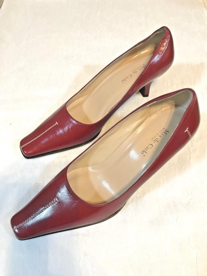 MAX DE CARLO NWT Gorgeous Italian Red Leather Pumps Dressy - Size 9