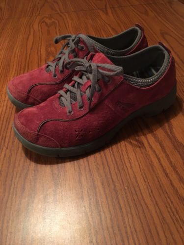 DANSKO Women’s Maroon/Gray “Slip Resistant” Suede Shoes Size 40