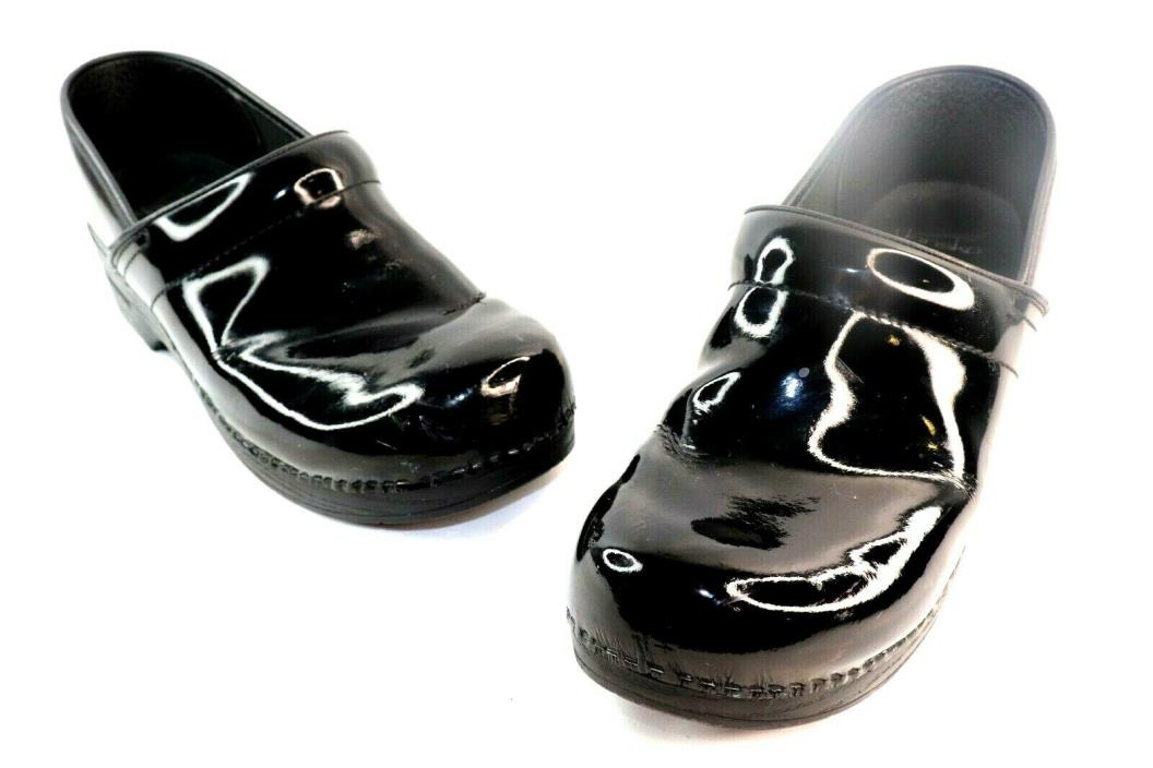 Dansko Unisex Wet Look Black Patent Leather Professional Clogs Sz 44