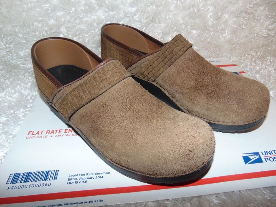 SANITA THE ORIGINAL DANISH CLOG Women's Comfort Shoes Brown Suede Size 39/8.5-9