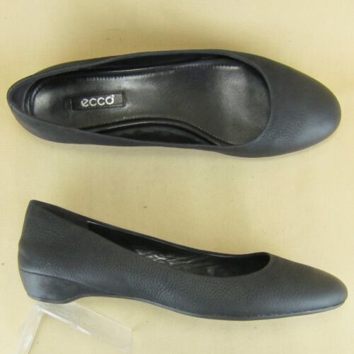 Ecco Ballet Flats Pebbled Leather Slip On US 10 10.5 EU 41 Women Leather Black