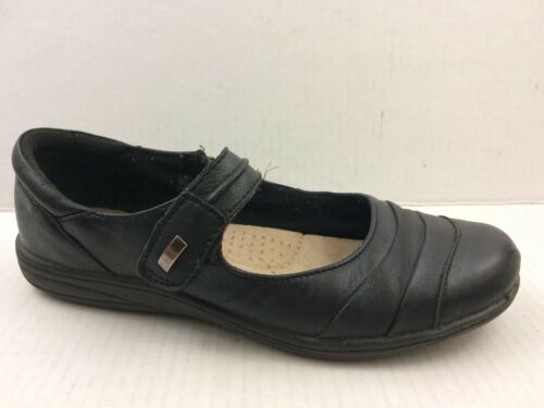 Earth Origins Mary Jane Clogs Loafers Shoes Black Leather Comfort Womens 8.5 Med