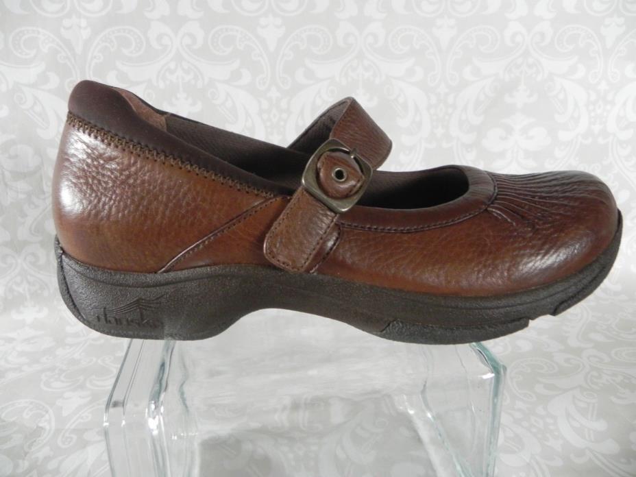 Dansko Women's Brown Mary Janes Size 41 Buckle Fasting Leather Upper
