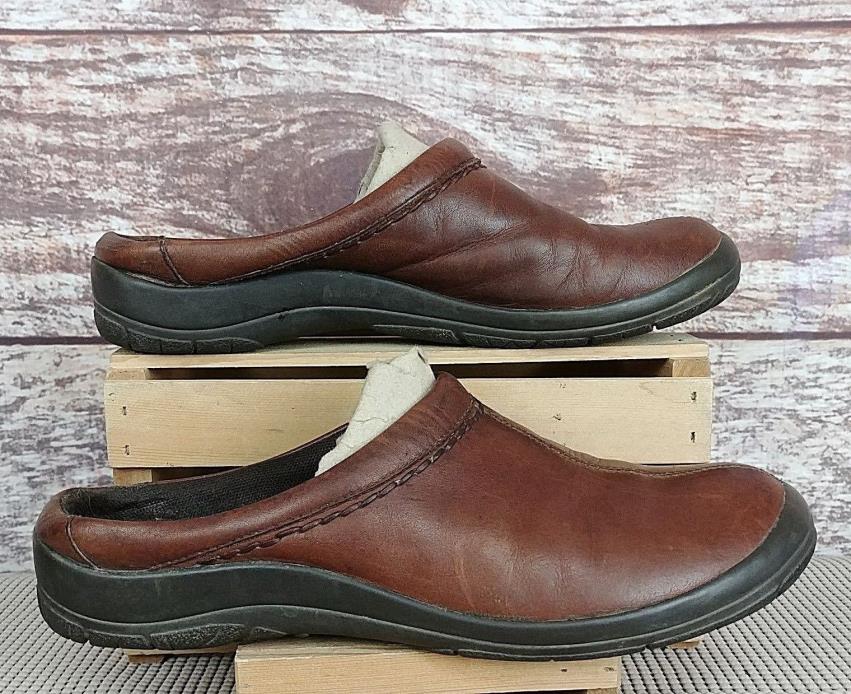 Ariat Womens Brown Leather Clogs Mules Size 10B Slip On Shoes Flats