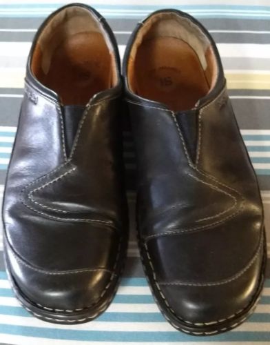 Joseph Seibel Womens Shoes Leather Slip On Stretch Top Black US 9W EU 41