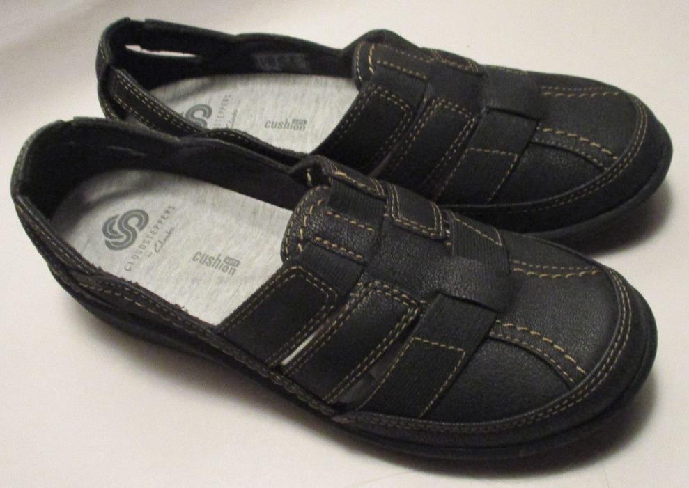New Cloudsteppers by Clarks Womens 6M Sillian Black Padded Loafers,Flats