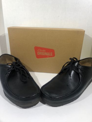 CLARKS ORIGINALS WALLABEE Women’s Size 11.5 Black Leather Loafers Shoes ZY-473