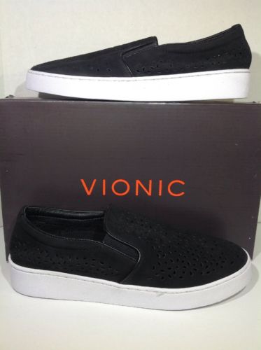 Vionic Women's Size 8 Splendid Midiperf Black Suede Casual Loafers Shoes ZX-1131