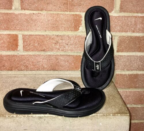 NIKE COMFORT FOOTBED THONG SANDALS FLIP FLOP SHOES BLACK WOMENS SIZE 7