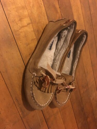 Sperry Top-Sider Tan Holly SLIPPER Shoes Suede Moccasins 9774324 Size 7 Suede