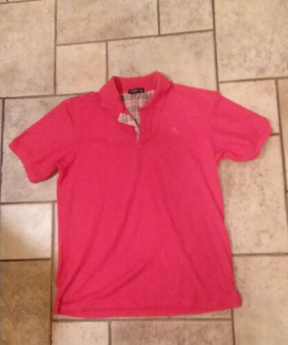 BURBERRY LONDON WOMENS POLO SHIRT CORAL RED WITH BURBERRY COLLAR XXL